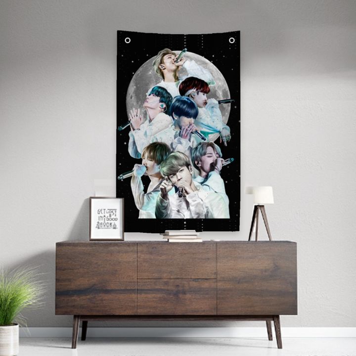 BTS Wall tapestry for Army Hanging Kpop BT21 Art for Room Decoration (Digital Printed)