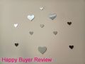 12 pcs Love Heart Self Adhesive Acrylic 3D Mirror Wall Sticker Living Room Bedroom Home Decoration Wall Decor. 