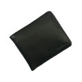 Dollar Size Black Plain Leather Wallet. 