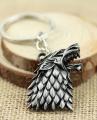 Game of Thrones Dire Wolf Metal Keychain - Silver. 