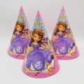 PRINCESS SOFIA THEME BIRTHDAY CAPS - PACK OF 10 BIRTHDAY PARTY CAPS. 