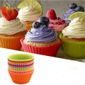RN  4 Pcs Silicon Round Shape Cup Cake Molds Baking Cupcake - Multi. 