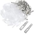 200PCS Male/Female Spade Crimp Terminals Electrical Insulating Sleeve Wire Wrap Connector, 2.8MM. 