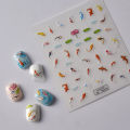 5D Embossed Colorful Lotus Leaf Small Fish Soft Relief Nail Art Stickers DIY Podazz. 