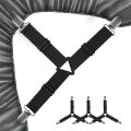 Bed Sheet Holder Strap Adjustable Elastic Fasteners with Iron Clips,Bedsheet Holder for Fitted Sheets,Easy Install. 