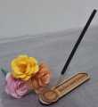 Wooden Agarbatti Incense Stick Holder with Laser Engraved Design, Ash Collector. 