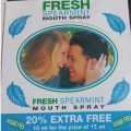 Sugar free Mouth Freshener Spearmint flavour Mouth Spray Fresh Breath Freshener Oral Spray for Fresh Breath sugarfree. 