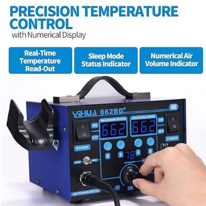 YIHUA 862BD+ SMD ESD Safe 2 in 1 Soldering Iron Hot Air Rework Station