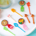 10pcs Lunch Box Fruit Picks Mini Creative Fruit Cake Dessert Food Forks Kids Snack Decoration Forks Bento Salad Decoration Accessories Cake Picks Toothpick. 