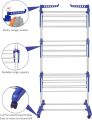 CT/4 Tier Cloth Drying Hanger/Clothes Drying Rack, Stainless Steel Oversized 4-Tier Collapsible Rolling Drying Rack Clothing Folding Laundry Drying Rack Stand Indoor/Outdoor with Side Wings and Casters. 