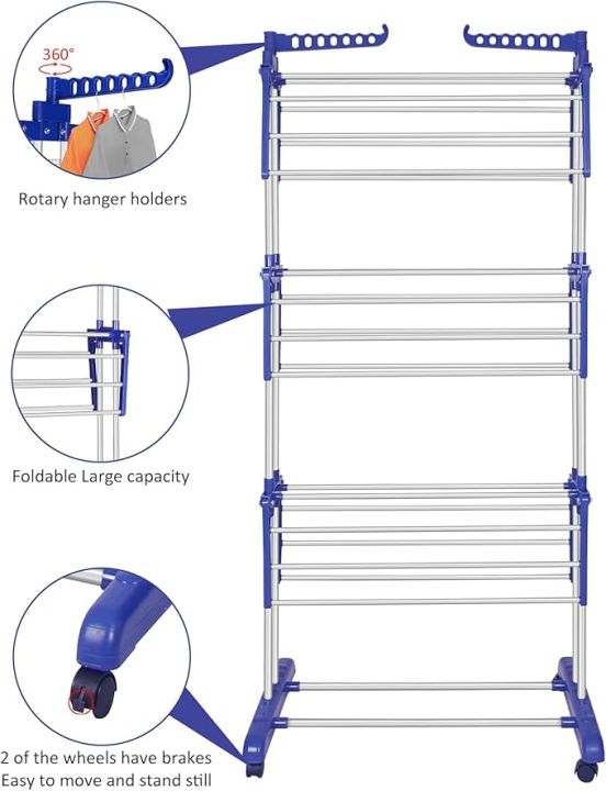 CT/4%20Tier%20Cloth%20Drying%20Hanger/Clothes%20Drying%20Rack,%20Stainless%20Steel%20Oversized%204-Tier%20Collapsible%20Rolling%20Drying%20Rack%20Clothing%20Folding%20Laundry%20Drying%20Rack%20Stand%20Indoor/Outdoor%20with%20Side%20Wings%20and%20Casters%20-%20Image%204