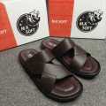 Men's Light Weight House Slippers - Black & Brown Comfortable Raxine. 
