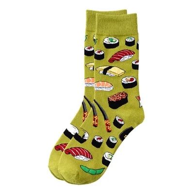 【Atoztide Store】Women Cotton Cute Socks With Print Cartoon Harajuku Happy Socks Avocado Sushi Fashion Autumn Winter Warm Men