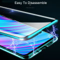 lthmy for VIVO Y22s Magnetic Case 360 Front Back double-sided 9H Tempered Glass Case Metal Bumper cover. 