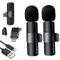 True Wireless Microphone With Noise Cancellation Reduction 20 Meter Long Range Portable Audio Video Recording For Type C Lightning_Port Live Game Video Shooting_Streaming Vlogging_Youtube Video For Mobile Phone Camera_iPhone  K9. 