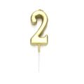 Golden Digit Birthday & Anniversary Cake Candle TWO "2" Digit Cake Candle. 
