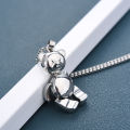 New Necklace With Movable Limb Cartoon Cute Couple Bear Necklace Female Teddy Bear Pendant Necklace. 