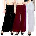 100% Pure Soft Viscose Palazzo Trousers for Women – Relaxed Night Wear, Free Size. 