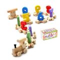 Counting - Classic wooden early intellectual toys digital small train Set. 