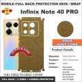 INFINIX NOTE 40 pro FULL BACK 360 premium Protection Skin Wrap full cover Premium Quality. 