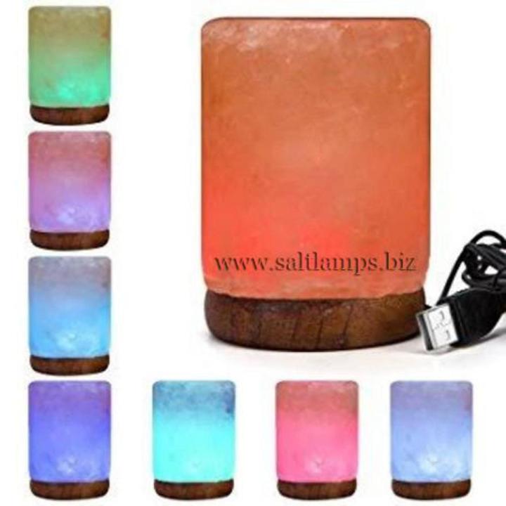 USB Cylinder Shape Salt Lamp