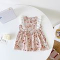 Princess Lace Baby Girls Sleeveless Dress Cute Flower Cotton Infants Kids Girls Dresses Summer. 