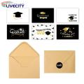 Graduation Greeting Cards 6pcs Glitter Golden Foil Graduation Cards Set with Envelopes High School Party Supplies Graduation Card Assortment. 