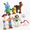 Toy Story 4 Woody Jessie Buzz Lightyear Bullseye Forky Ducky Bunny PVC Figures Toys 7Pcs/Set. 