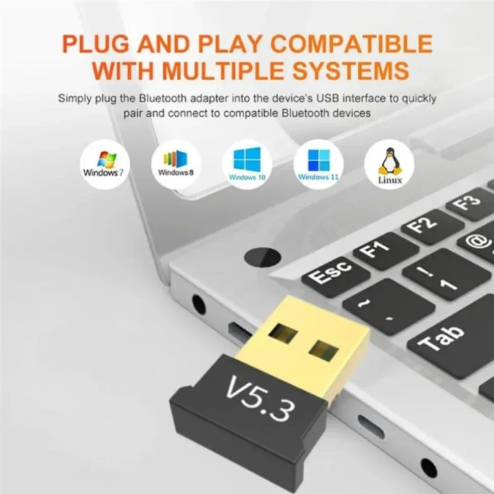 USB Bluetooth 5.3 Bluetooth Adapter Receiver 5.3 Bluetooth Dongle 5.3 Adapter for PC Laptop 5.3 BT Transmitter
