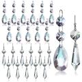 24 Pcs Chandelier Crystal Prisms Pendants Set 38 mm Clear Teardrop Icicle Chandelier Crystals Parts Replacement Crystals. 