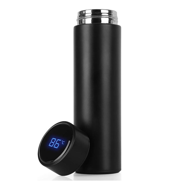 Smart Vacuum Insulated Water Bottle with Automatic LED Temperature Display Large Flask 500 ML Stainless Steel Drinking Cup Thermos High Quality Stainless Steel Hot Water Bottle Wireless Charging Travel Cup.