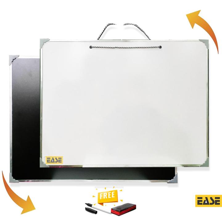EASE White Board & Black Board ( 2 in 1 ) 12 x 18 inches, with hanging thread.
