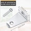 Metal Hold Down Brackets and Pins, Blind Brackets Blind Holder Replacements for Horizontal Blind Shades Window. 