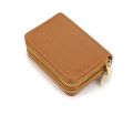 Éclat-Leather Credit Card Holder, Women's Wallet with 12 Compartments, Zippered Accordion Style, RFID Blocking. 