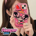 100% Quality+COD Cartoon The Powerpuff Girls Phone Case with Sunglasses Stand Cute for iphone cover for 14 13 12 11 Pro Max X XR Xs Max cellphone casing boutique case. 