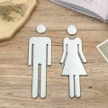Stereoscopic Adhesive Bathroom Sign Hotel Restaurant Men Symbol Washroom Sign Wc Door Toilet Sticker Signboard Toilet Symbol Signage. 