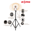 Energy - ENRG LED Ringlight 10 Inch \ 26 cm With 7.5ft Metal Tripod Stand And Mobile Phone Holder Black. 