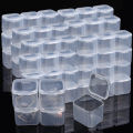 Cube Storage Box Transparent Bead Jewelry Container Case Square Plastic DIY Nail Art Packaging Portable Organizer. 