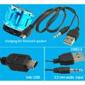 USB2.0 Charging Cord to Mini USB Male 3.5mm Jack Plug Audio Bluetooth Cable. 