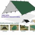 Awning Waterproof Tarp Tent Shade Canopy Sunshade Camping Beach Sun Shelter, with hooks on every 3 feet distance on sides and double stitched edge to edge borders.. 