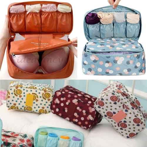 Bra Underwear Drawer Organizers Travel Divider Box Bag Socks Briefs Cloth Cover Closet Accessories