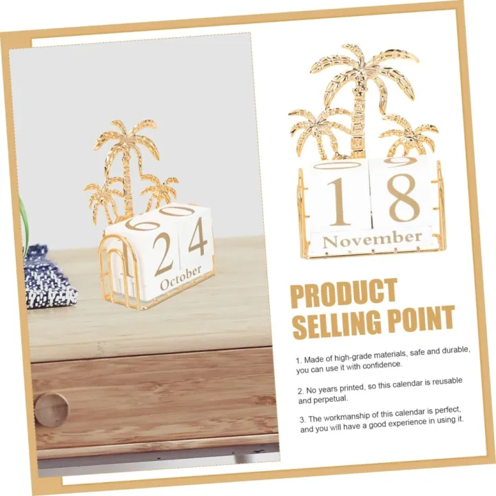 Iron%20Crafts%20Desktop%20Calendar%20Simplicity%20Perpetual%20Wood%20Desk%20Calendar%20Desk%20Decor%20Blocks%20Office%20-%20Image%202