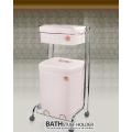 2 Tier Rolling Laundry Basket Shelves Storage Organizer for Clothes Detergent Great for Bathroom Kitchen Laundry Room. 