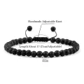 ZEBF--Adjustable Mini Natural Stone Lava Tiger Eye Beaded Bracelets & Bangle for Women Men Chakra Beads Braided Bracelet Charm Jewelry. 