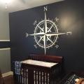 Large The Captain Compass Rose Wall Sticker Ceiling Adventure Medallion Wall Decal Bedroom Living Room Vinyl Decor. 