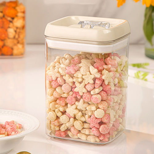 Felli Flip-Tite Acrylic Airtight Food Storage Container With Flip Lid 3 Different Size| Leak Proof, BPA Free Plastic Container For Kitchen | Easy To Open Ring Handle | Stackable Multipurpose Jar Canister