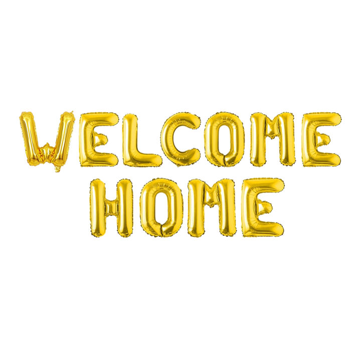 Welcome Home Foil Balloons Alphabets Set for Welcome Parties Decorations.