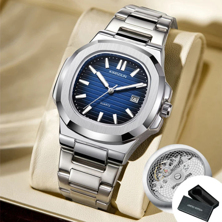 Gentlemen's%20High-End%20Square%20Watch:%20Mechanical%20Quartz,%20Stainless%20Steel%20Band,%20Luminous%20Dial%20-%20Image%207