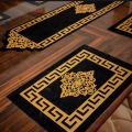 Table Dining Runner Mats 7 Pieces one Runner and 6 mats velvet fabric table decoration furniture decorate room style home improvement luxury velvet motive laser cutting applic work luxury style. 