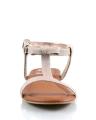 Silver Faux Leather Sandals For Women. 